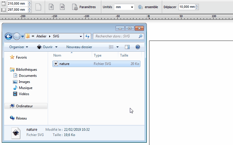 gif glisser-deposer fichier dans DrawCut